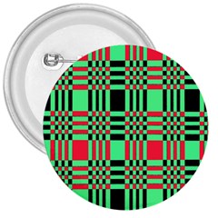 Bright Christmas Abstract Background Christmas Colors Of Red Green And Black Make Up This Abstract 3  Buttons by Simbadda