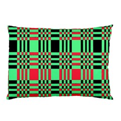 Bright Christmas Abstract Background Christmas Colors Of Red Green And Black Make Up This Abstract Pillow Case (two Sides) by Simbadda