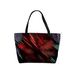 Abstract Green And Red Background Shoulder Handbags by Simbadda