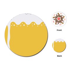 Beer Foam Yellow White Playing Cards (round)  by Mariart