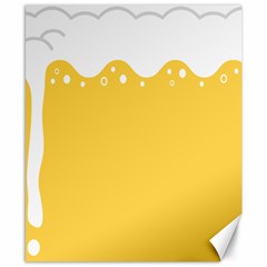 Beer Foam Yellow White Canvas 8  X 10  by Mariart