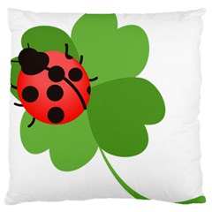 Insect Flower Floral Animals Green Red Large Flano Cushion Case (two Sides) by Mariart