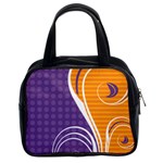 Leaf Polka Dot Purple Orange Classic Handbags (2 Sides) Front