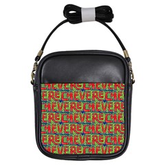 Typographic Graffiti Pattern Girls Sling Bags by dflcprints