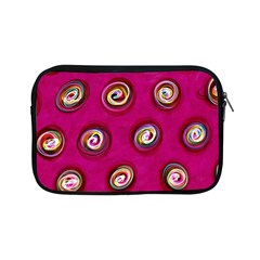 Digitally Painted Abstract Polka Dot Swirls On A Pink Background Apple Ipad Mini Zipper Cases by Nexatart