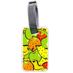 Digitally Created Funky Fruit Wallpaper Luggage Tags (one Side)  by Nexatart