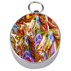 3 Carousel Ride Horses Silver Compasses by Nexatart