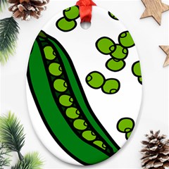 Peas Green Peanute Circle Ornament (oval) by Mariart