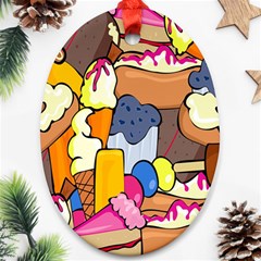 Sweet Stuff Digitally Food Ornament (oval) by Nexatart