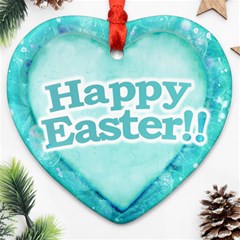 Happy Easter Theme Graphic Ornament (heart) by dflcprints