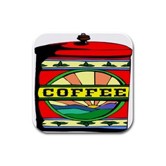 Coffee Tin A Classic Illustration Rubber Square Coaster (4 Pack)  by Nexatart