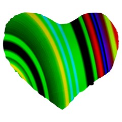 Multi Colorful Radiant Background Large 19  Premium Flano Heart Shape Cushions by Nexatart