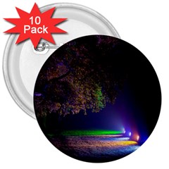 Illuminated Trees At Night 3  Buttons (10 Pack)  by Nexatart