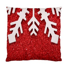 Macro Photo Of Snowflake On Red Glittery Paper Standard Cushion Case (one Side) by Nexatart