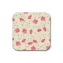 Seamless Flower Pattern Rubber Coaster (square)  by TastefulDesigns