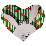 Easter bunny  Large 19  Premium Flano Heart Shape Cushions Front