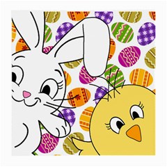 Easter Bunny And Chick  Medium Glasses Cloth by Valentinaart