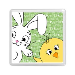 Easter Bunny And Chick  Memory Card Reader (square)  by Valentinaart