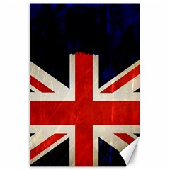 Flag Of Britain Grunge Union Jack Flag Background Canvas 24  X 36  by Nexatart