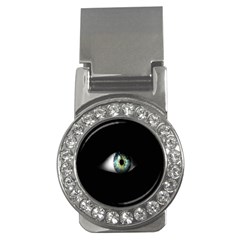 Eye On The Black Background Money Clips (cz)  by Nexatart