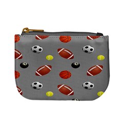 Balltiled Grey Ball Tennis Football Basketball Billiards Mini Coin Purses by Mariart