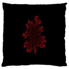 Dendron Diffusion Aggregation Flower Floral Leaf Red Black Large Flano Cushion Case (one Side) by Mariart