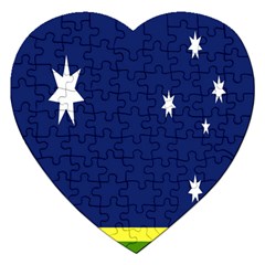 Flag Star Blue Green Yellow Jigsaw Puzzle (heart) by Mariart