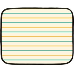 Horizontal Line Yellow Blue Orange Fleece Blanket (mini) by Mariart