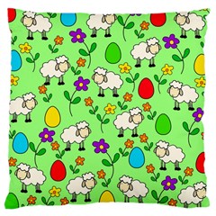 Easter Lamb Large Cushion Case (one Side) by Valentinaart