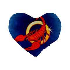 Zodiac Scorpio Standard 16  Premium Heart Shape Cushions by Mariart