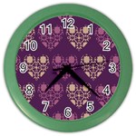 Purple Hearts Seamless Pattern Color Wall Clocks Front