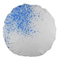 Blue Paint Splats Large 18  Premium Round Cushions by Nexatart