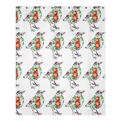 Floral Birds Wallpaper Pattern On White Background Shower Curtain 60  X 72  (medium)  by Nexatart