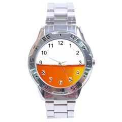 The Wine Bubbles Background Stainless Steel Analogue Watch by Nexatart