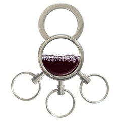 Bubbles In Red Wine 3-ring Key Chains by Nexatart