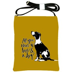 Dog Person Shoulder Sling Bags by Valentinaart