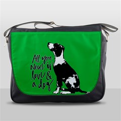 Dog Person Messenger Bags by Valentinaart