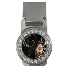 Fractal Black Pearl Abstract Art Money Clips (cz)  by Nexatart