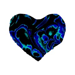 Glowing Fractal C Standard 16  Premium Heart Shape Cushions by Fractalworld