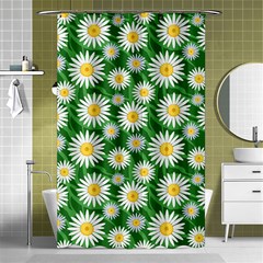 Flower Sunflower Yellow Green Leaf White Shower Curtain 48  X 72  (small)  by Mariart