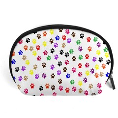 Paw Prints Dog Cat Color Rainbow Animals Accessory Pouches (large)  by Mariart