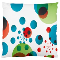 Polka Dot Circle Red Blue Green Large Flano Cushion Case (one Side) by Mariart