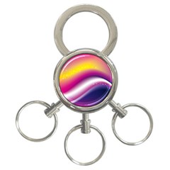 Rainbow Space Red Pink Purple Blue Yellow White Star 3-ring Key Chains by Mariart