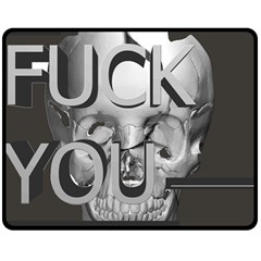  Fuck You Double Sided Fleece Blanket (medium)  by mugebasakart