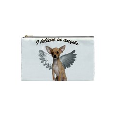 Angel Chihuahua Cosmetic Bag (small)  by Valentinaart