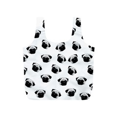 Pug Dog Pattern Full Print Recycle Bags (s)  by Valentinaart