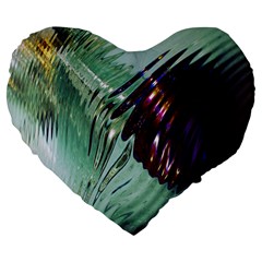 Out Of Time Glass Pearl Flowag Large 19  Premium Flano Heart Shape Cushions by Nexatart