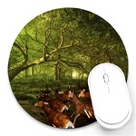 Red Deer Deer Roe Deer Antler Round Mousepads Front