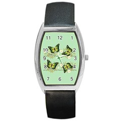 Four Green Butterflies Barrel Style Metal Watch by linceazul