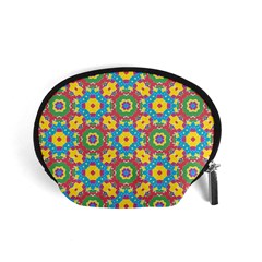 Geometric Multicolored Print Accessory Pouches (small)  by dflcprints